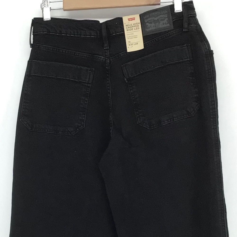 Levi's Mile High Cropped Wide Leg Black Jeans NWT - Picture 5 of 7